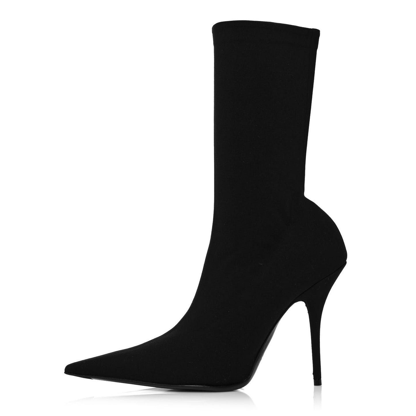 Matte Spandex Extreme Pointed Toe Knife 110mm Ankle Boots 38 Black