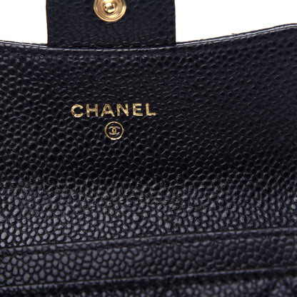 Chanel Caviar Quilted Flap Card Holder Wallet Black 6 of 9