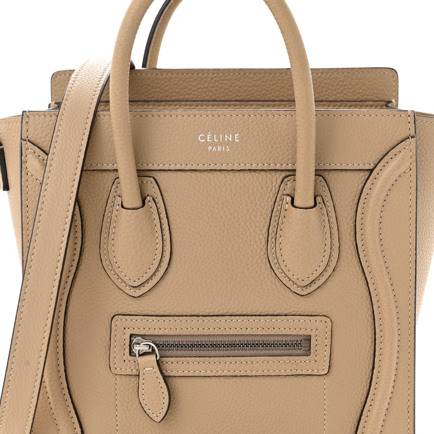 Drummed Calfskin Nano Luggage Dune