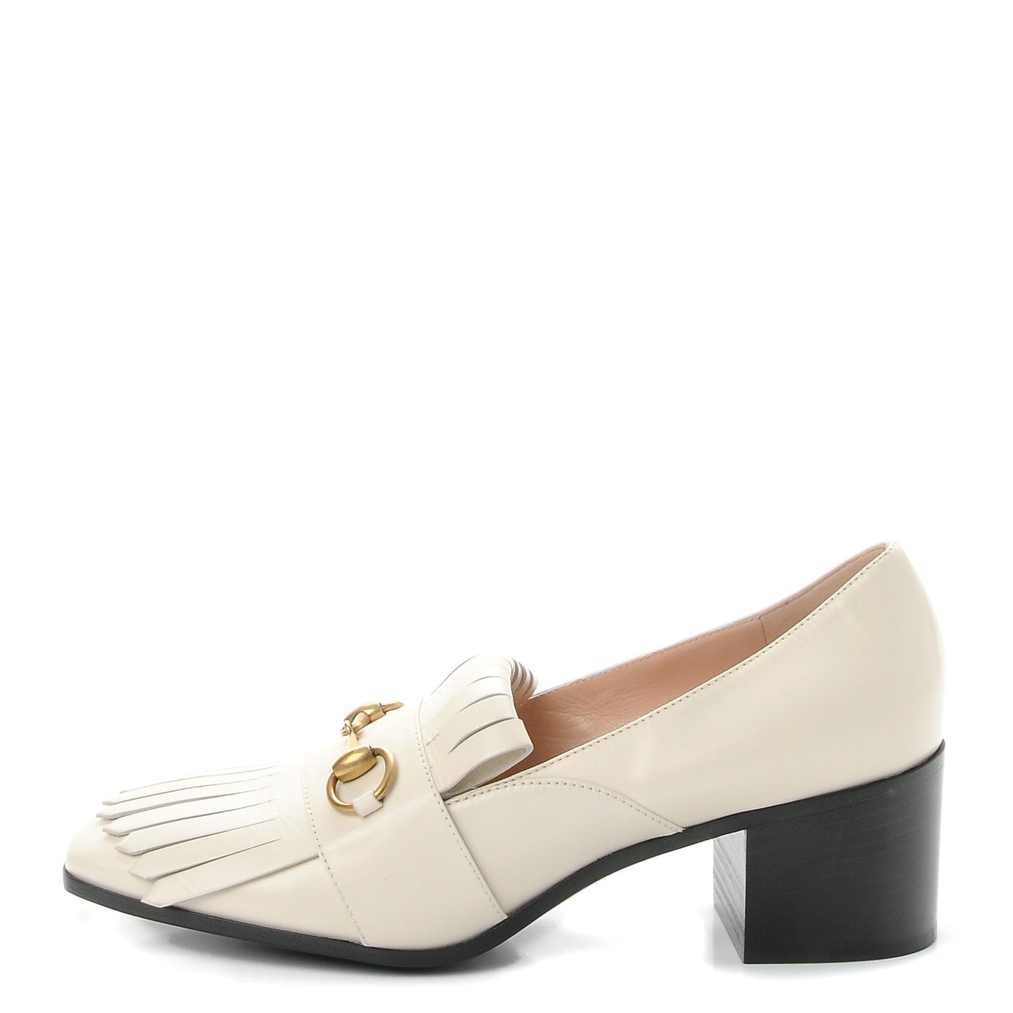 Malaga Kid Polly Kiltie Fringe 55mm Loafer Pumps 40 Mystic White