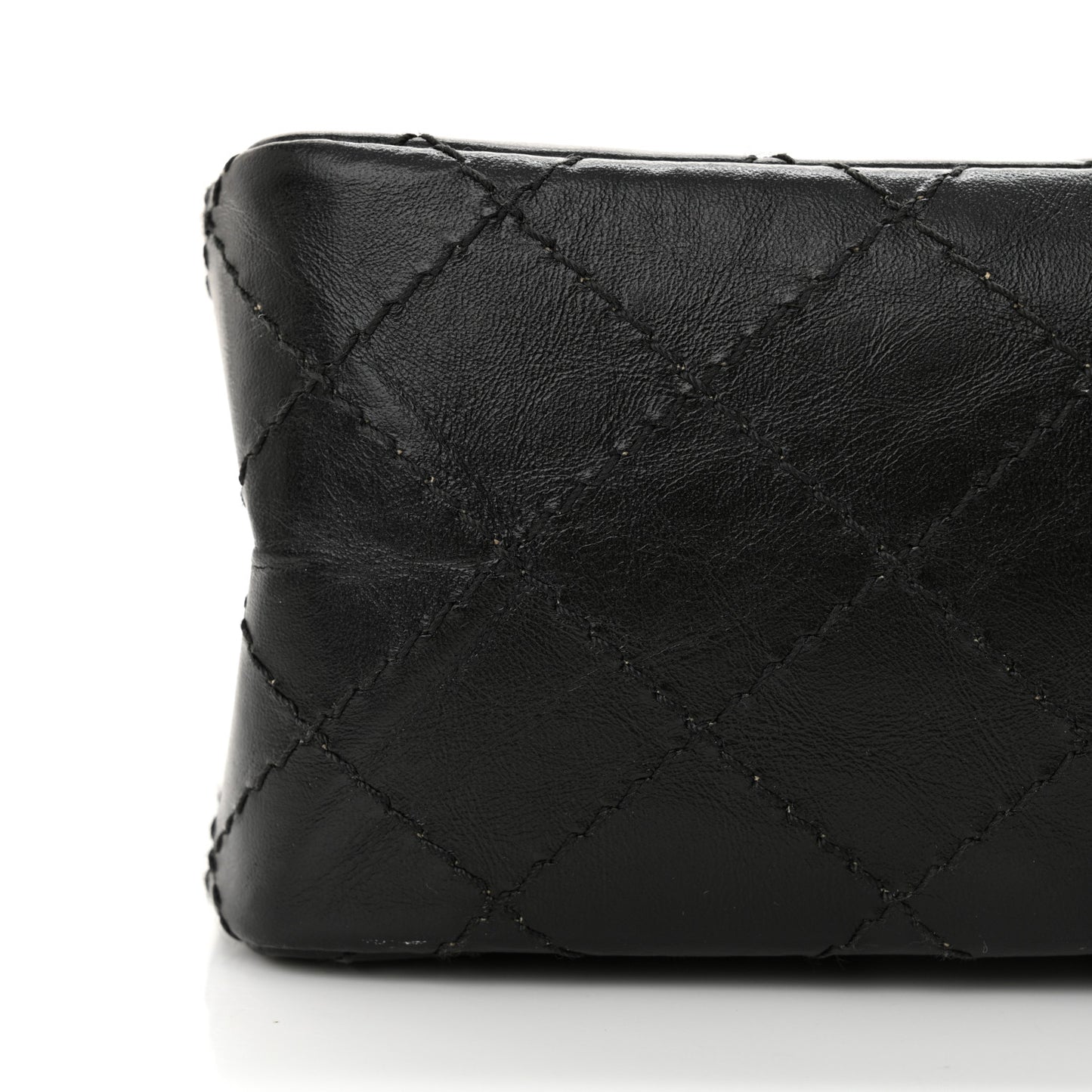 Aged Calfskin Quilted 2.55 Reissue Mini Flap Black