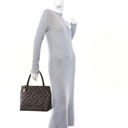 Chanel Caviar Quilted Medallion Tote Dark Brown 2 of 10