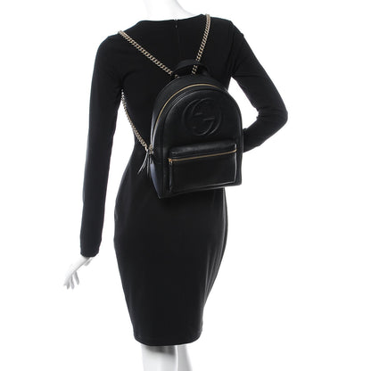 Gucci Pebbled Calfskin Soho Chain Backpack Black 2 of 8