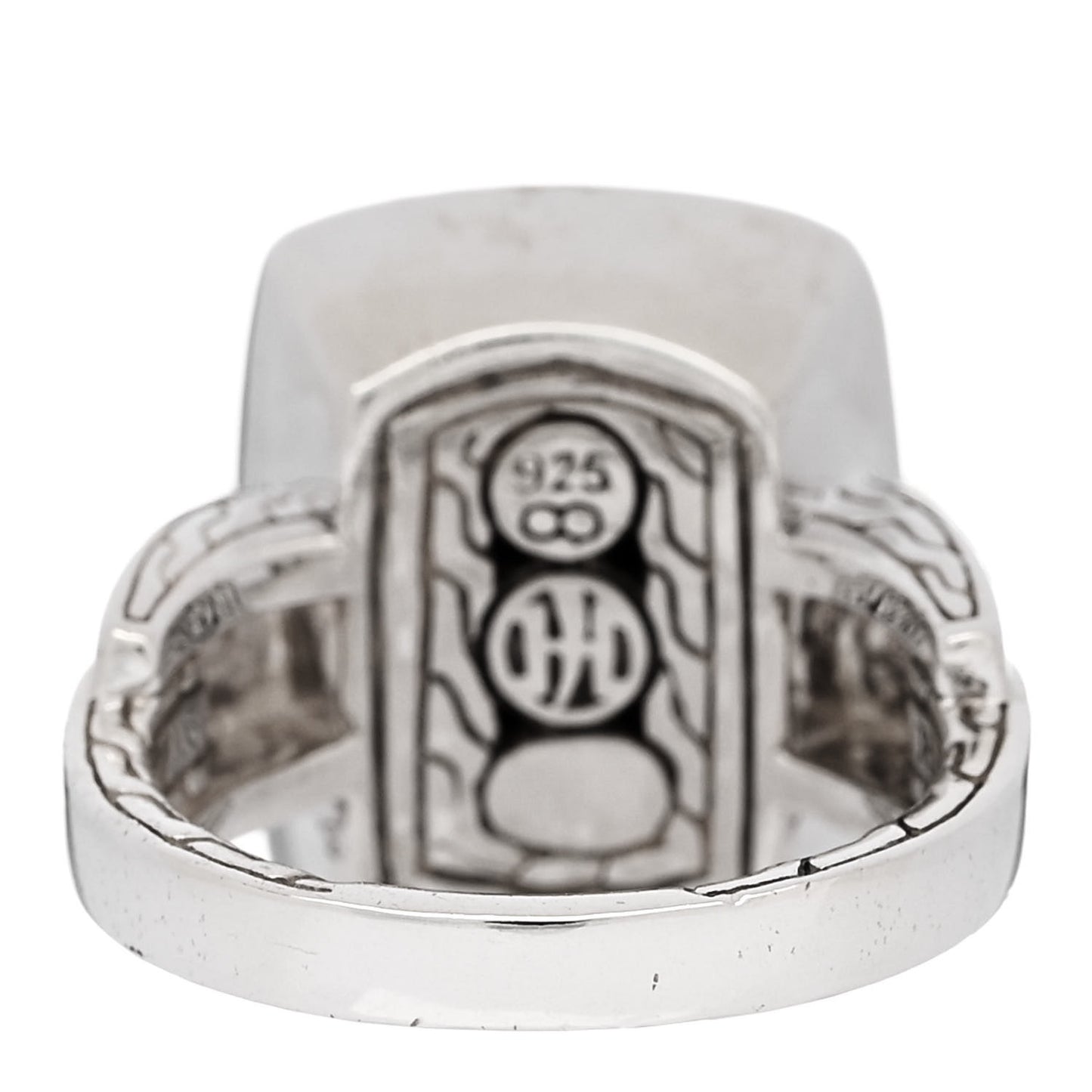 Sterling Silver Black Sapphire Classic Chain Lava Ring 54 7