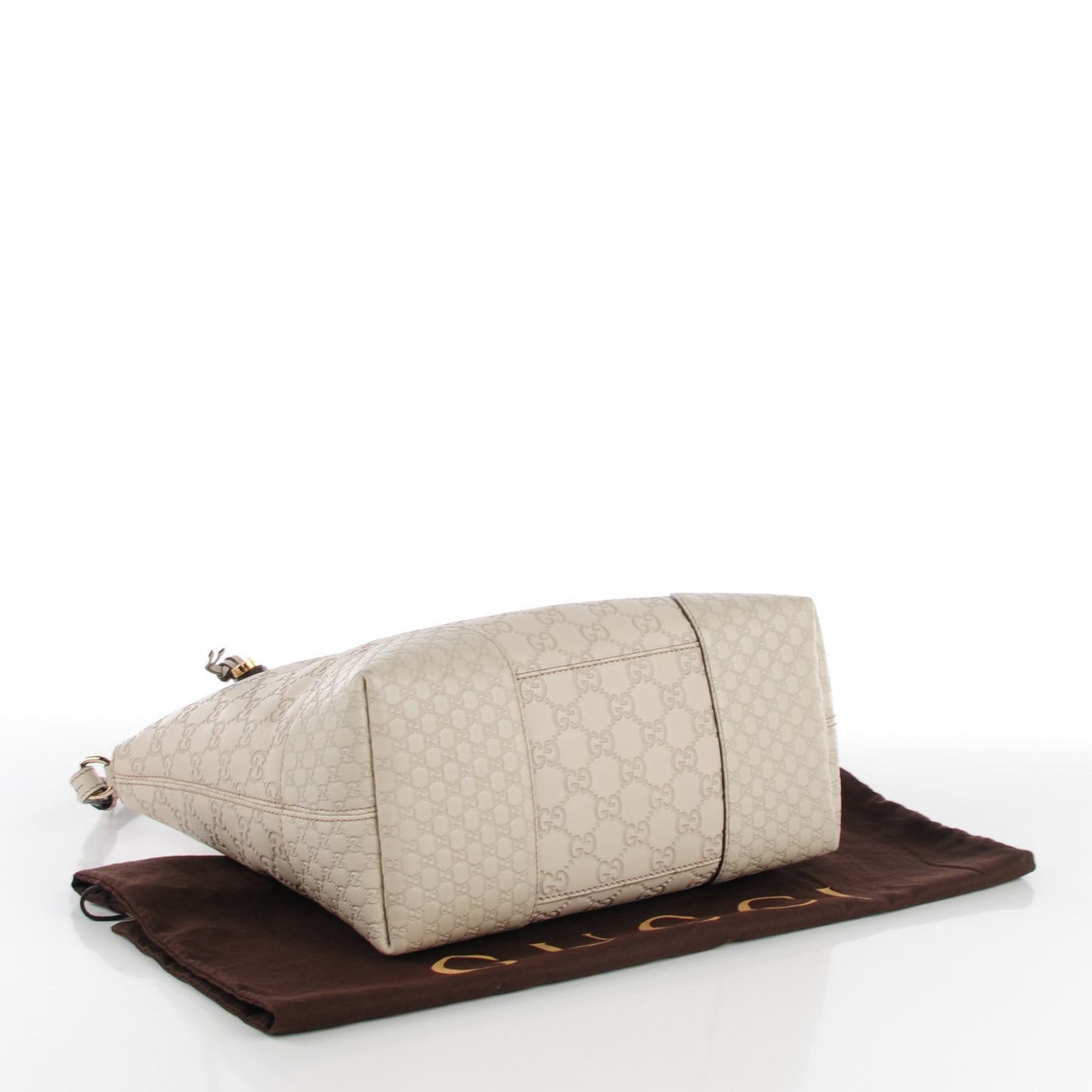 Guccissima Medium Bree Foldover Tote Off White
