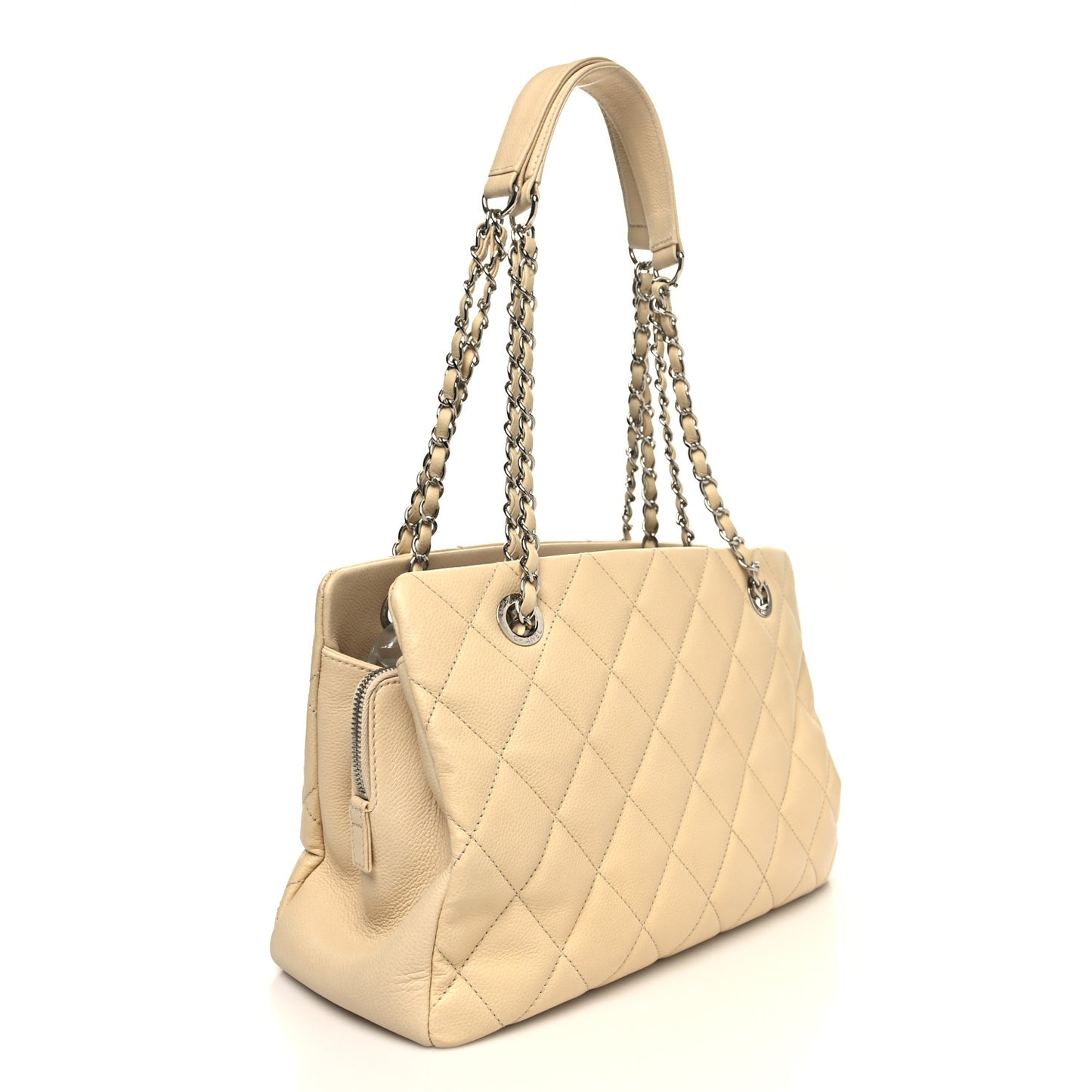 Caviar Quilted Petit Timeless Tote PTT Beige