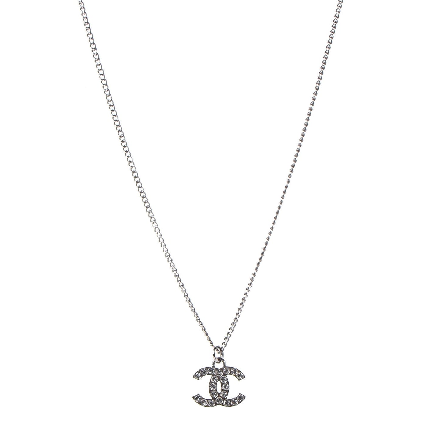 Crystal CC Necklace Silver