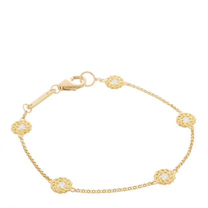 Roberto Coin 18K Yellow Gold Diamond Barooco Station Bracelet 1 of 4