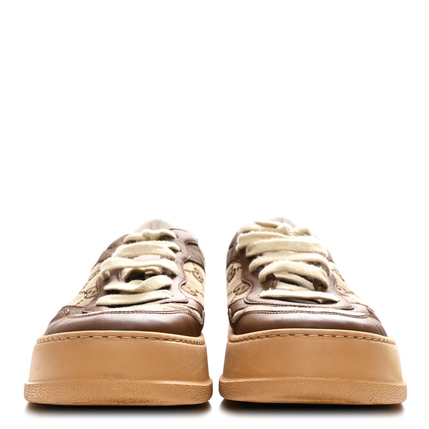 Gucci Calfskin GG Monogram Womens Platform 55mm Sneakers 39