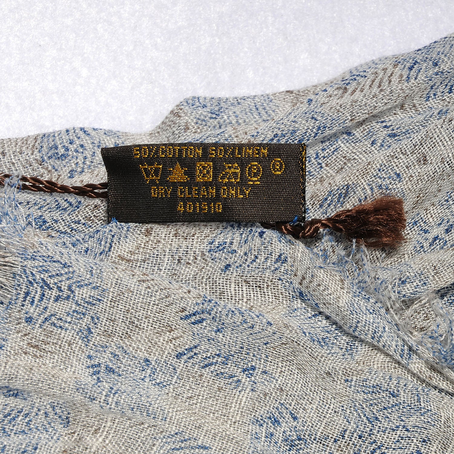 Louis Vuitton Cotton Linen Etole Damier Palm Stole Blue 8 of 8