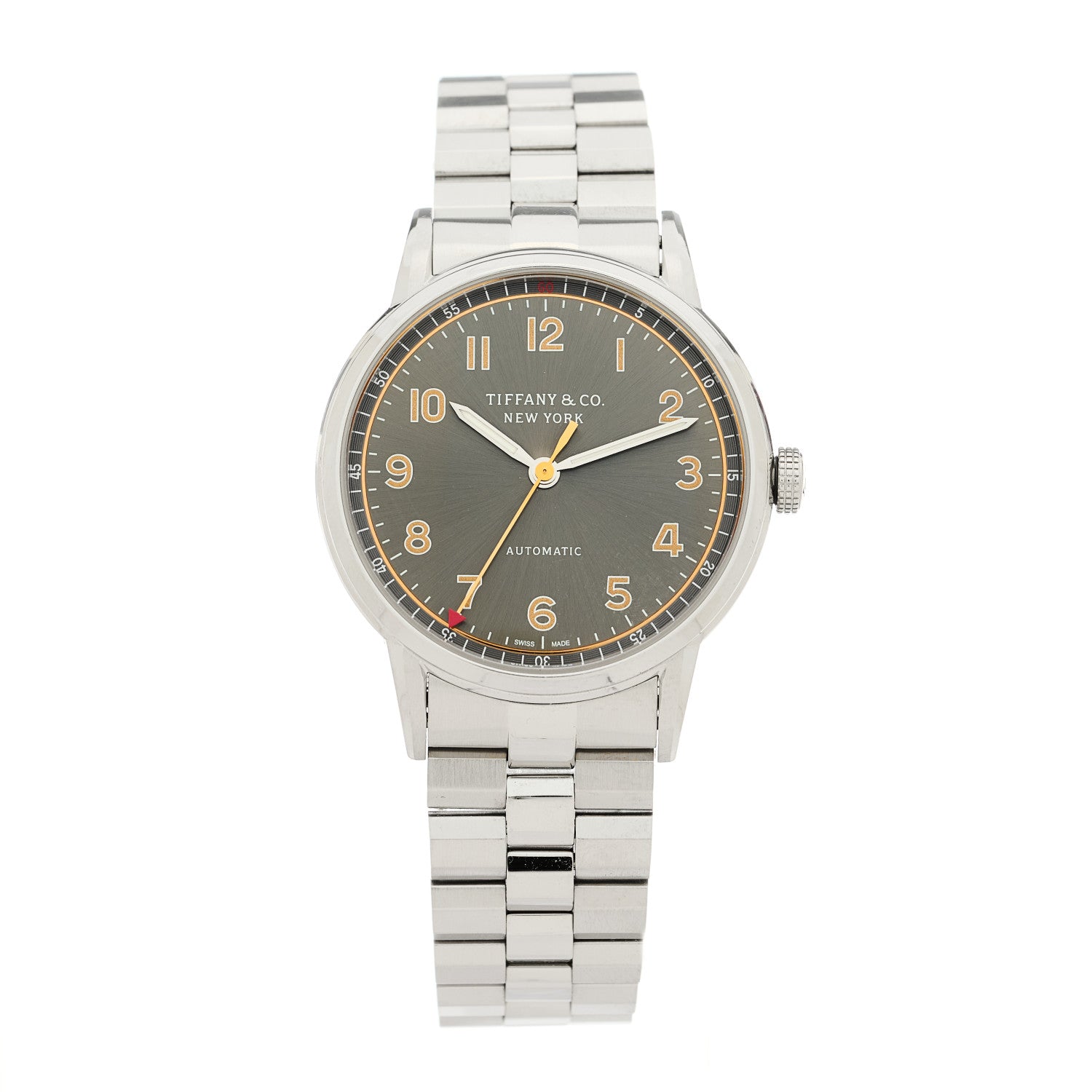 Tiffany Stainless Steel 34mm CT60 3-Hand Automatic Watch Grey 1 of 5