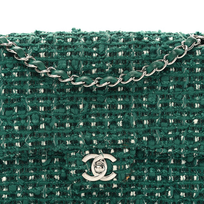 Chanel Tweed Quilted Medium Double Flap Green 8 of 13