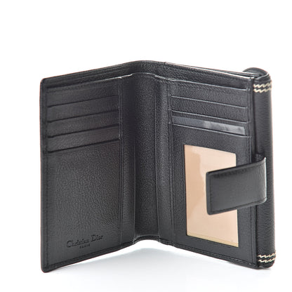 Christian Dior Goatskin Saddle Compact Wallet Black 6 of 11