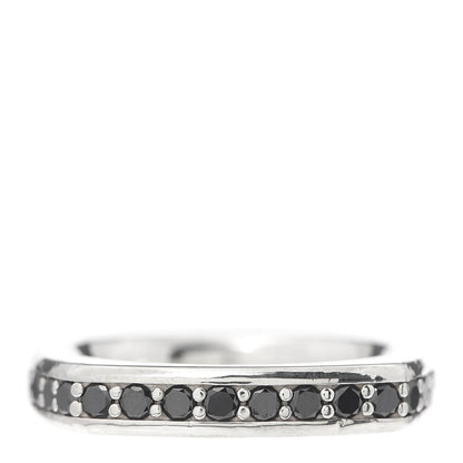 David Yurman Sterling Silver Black Diamond Square Band Ring 56 7.5 1 of 4