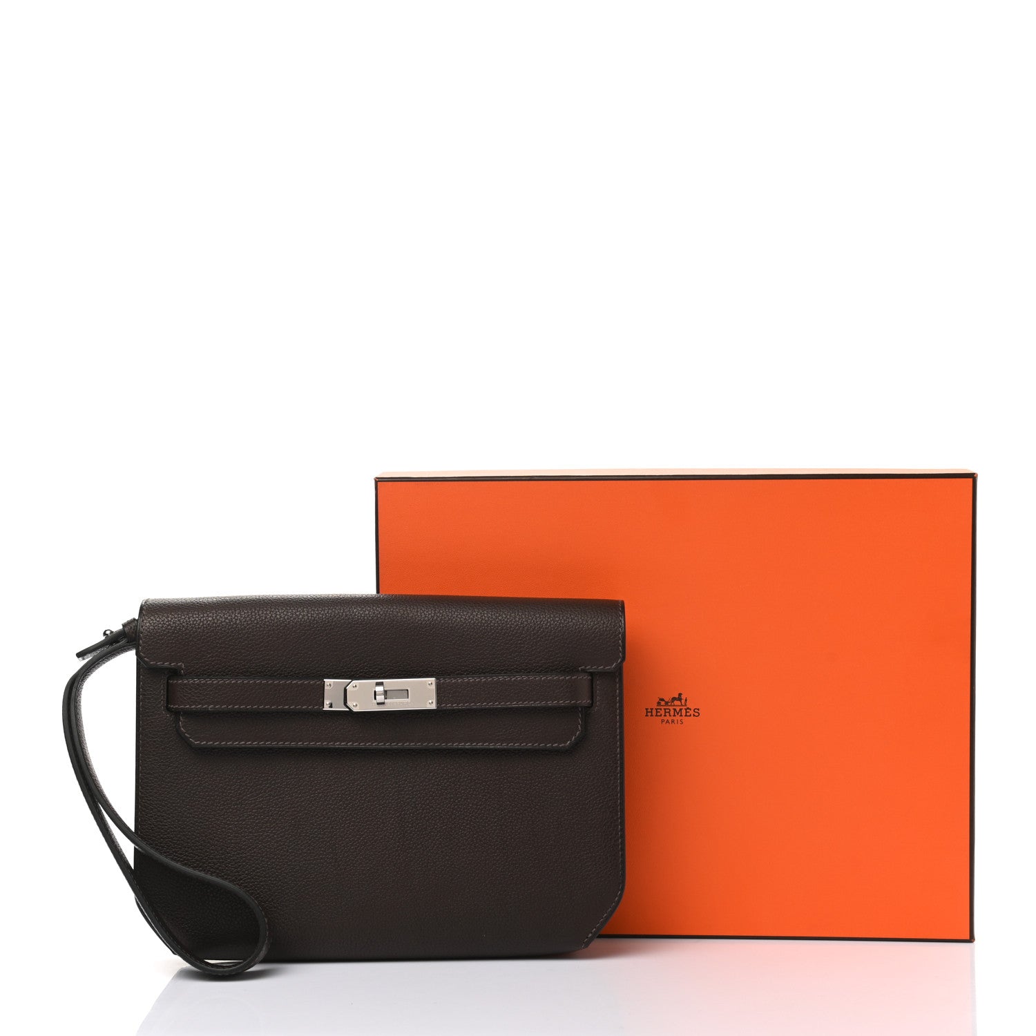 Hermes Taurillon Maurice Kelly Depeches 25 Pouch Ebene 8 of 8