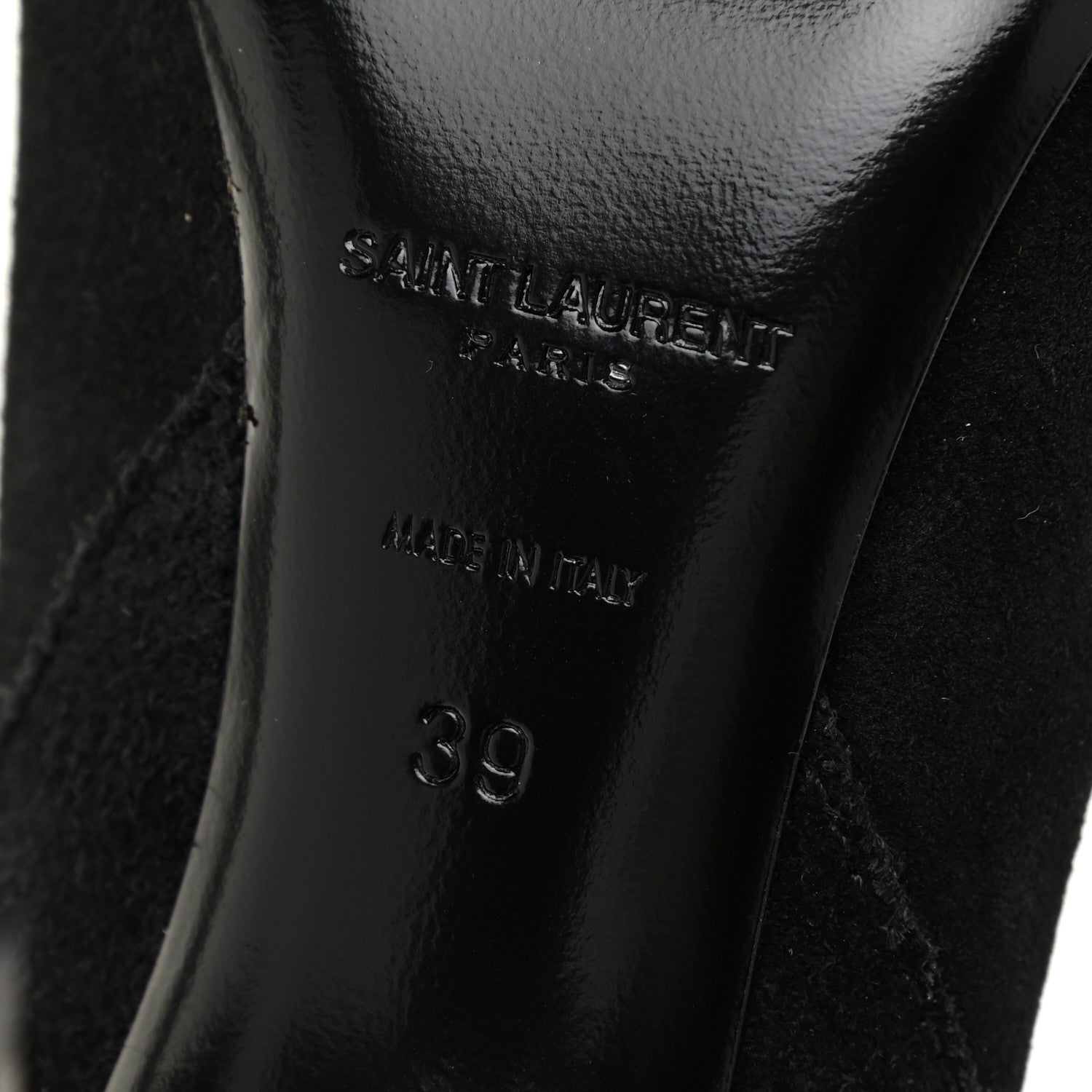 Saint Laurent Suede Mica Buckle Western Ankle Booties 39 Black 9 of 15