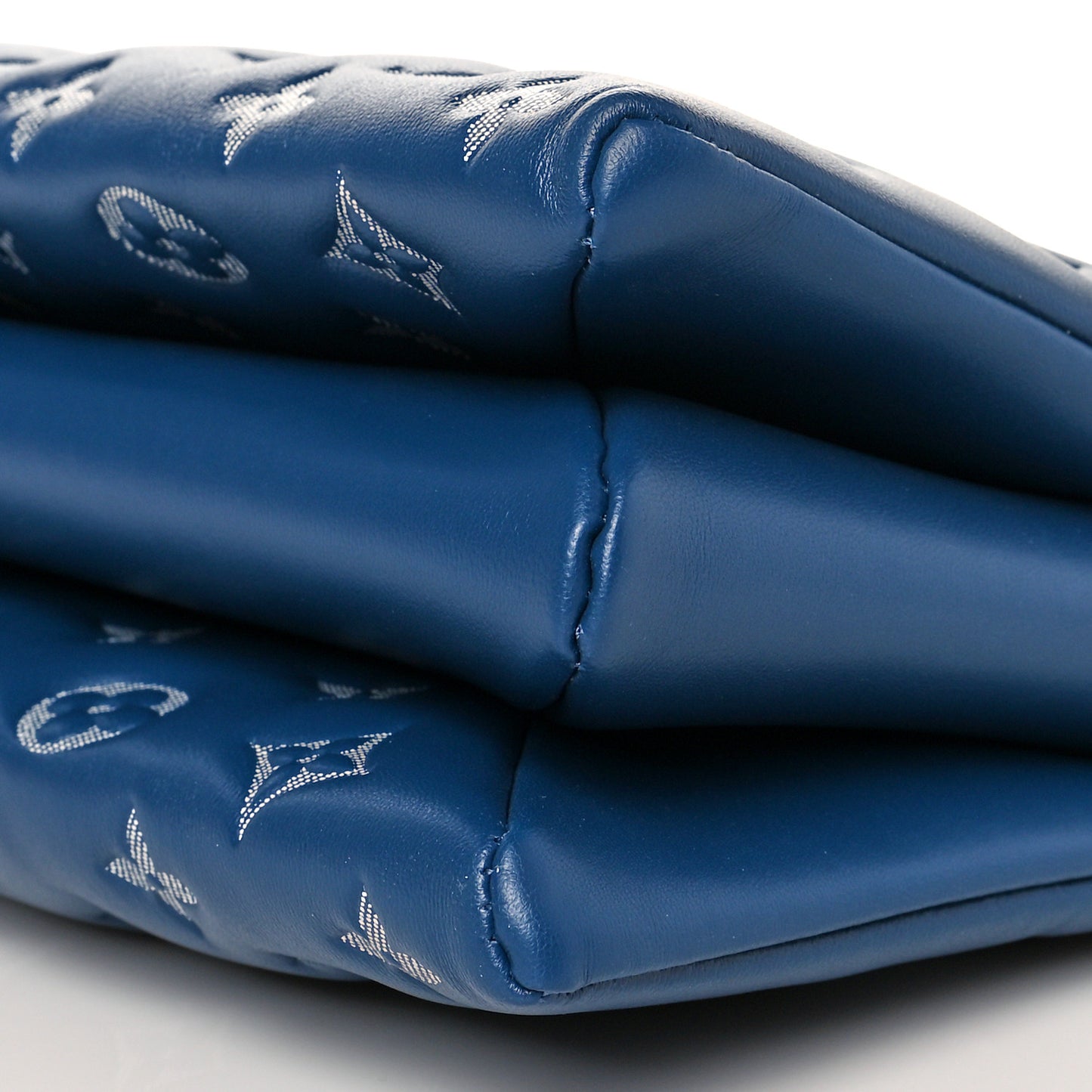 Lambskin Embossed Monogram Coussin PM Denim Blue