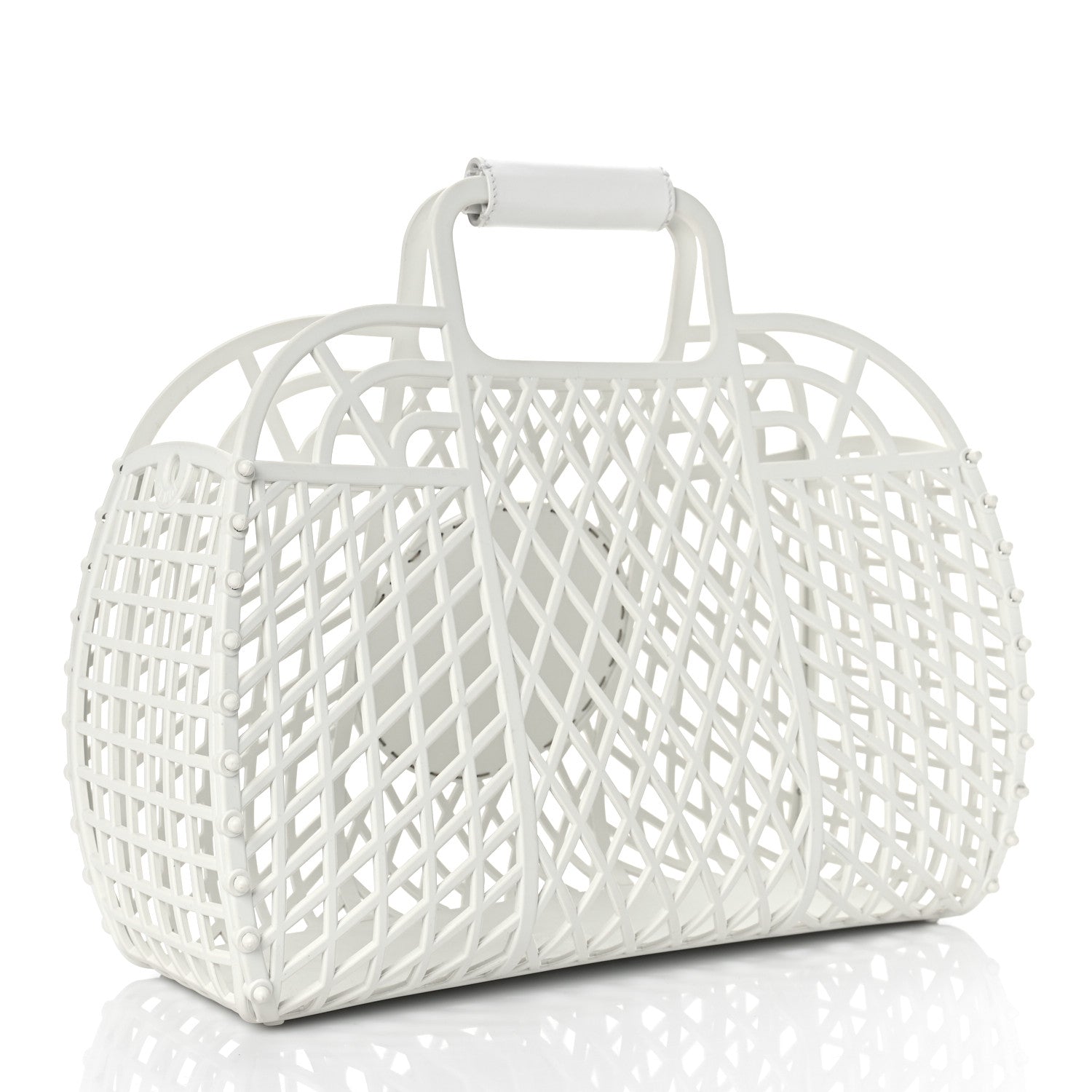 Fendi Recycled Plastic Vitello Liberty Matte Medium Fendi Basket White Ice 3 of 11