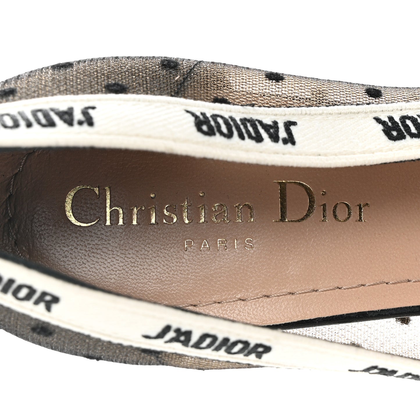 Plumetis Ribbon J'Adior 65mm Pumps 38.5 Black Nude