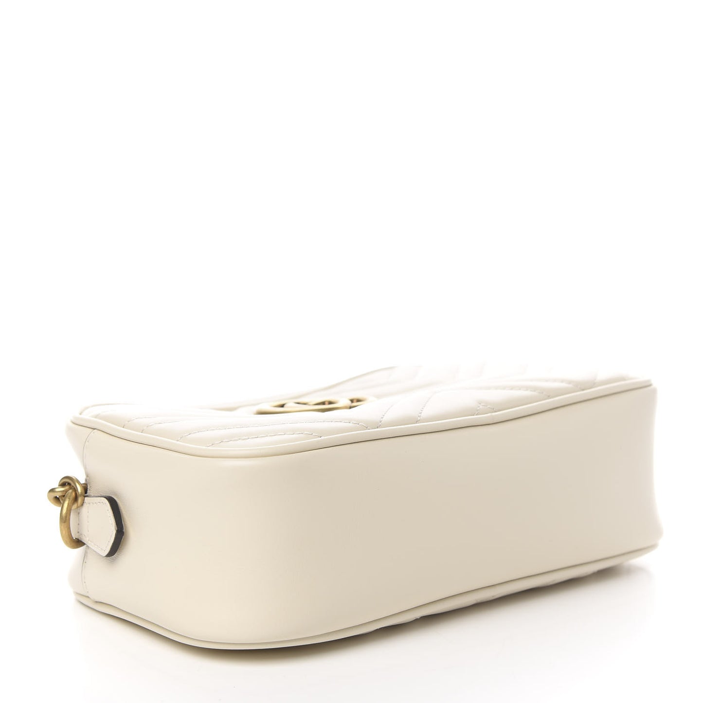 Calfskin Matelasse Small GG Marmont Chain Shoulder Bag White