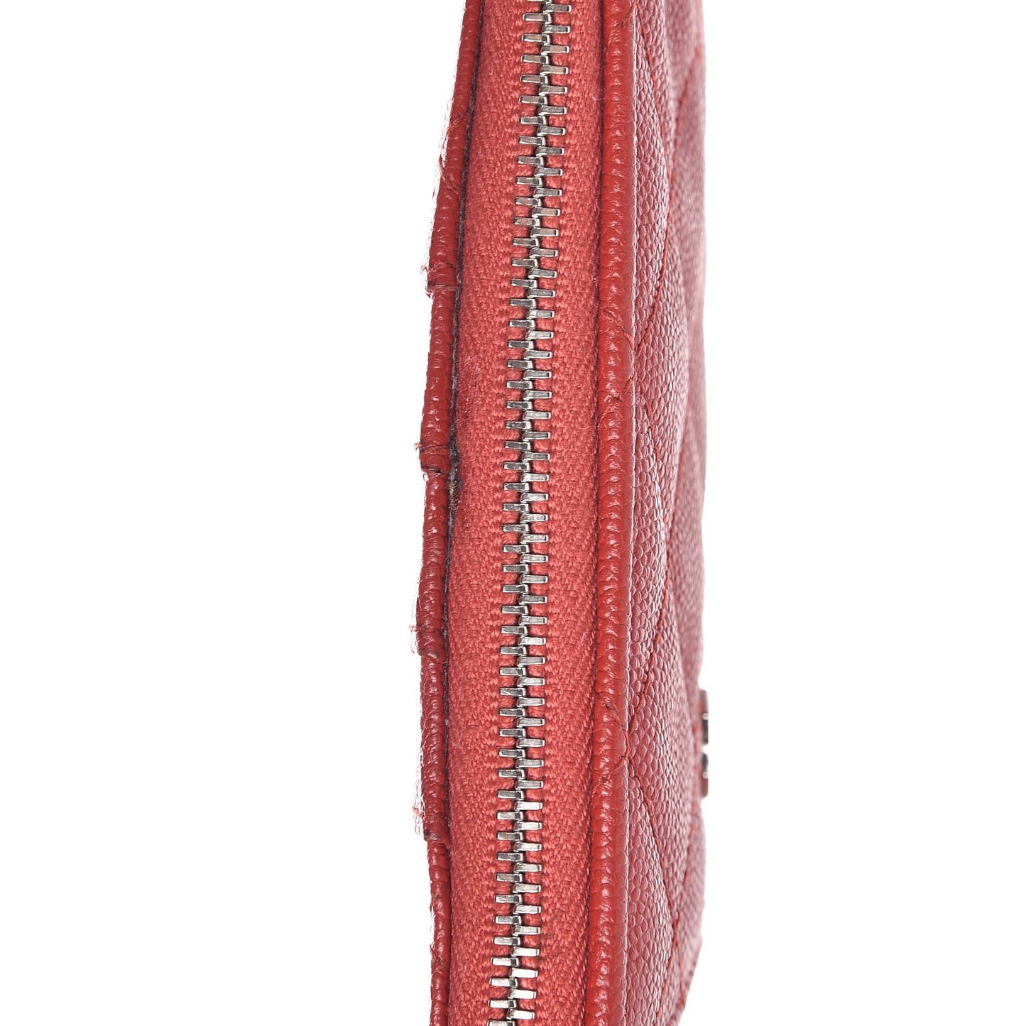 Caviar Quilted Classic Flat Wallet Pouch Red