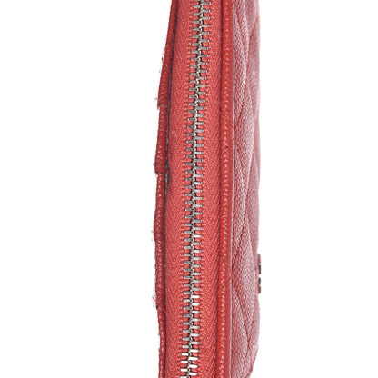 Chanel Caviar Quilted Classic Flat Wallet Pouch Red 8 of 11