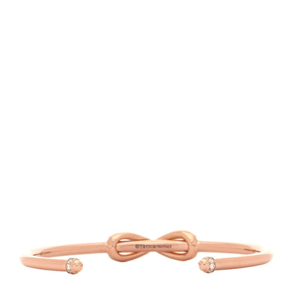 Tiffany 18K Rose Gold Diamond Infinity Cuff Bracelet 3 of 5