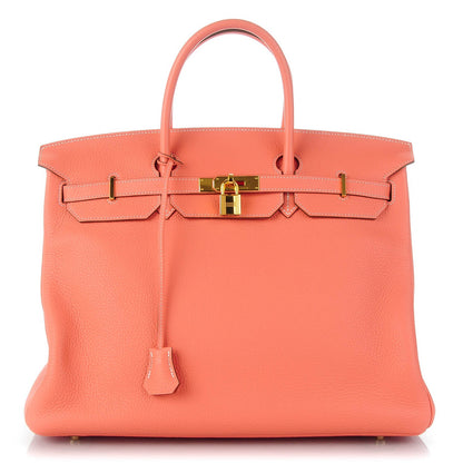 Hermes Taurillon Clemence Birkin 40 Rose Thè 1 of 23