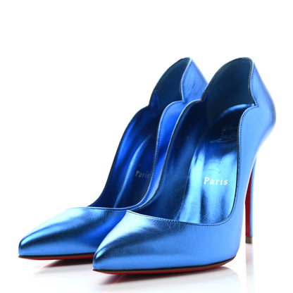 Christian Louboutin Metallic Patent Hot Chick 100 Pumps 36 Blue 3 of 10
