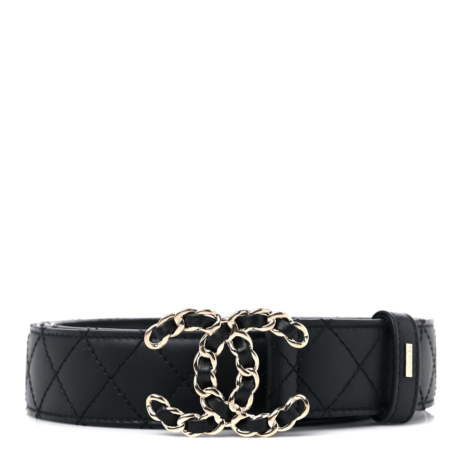 Chanel Lambskin Quilted CC Chain Belt 85 34 Black 1 of 5