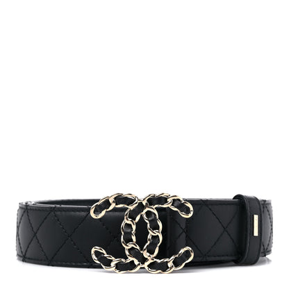 Chanel Lambskin Quilted CC Chain Belt 85 34 Black 1 of 5