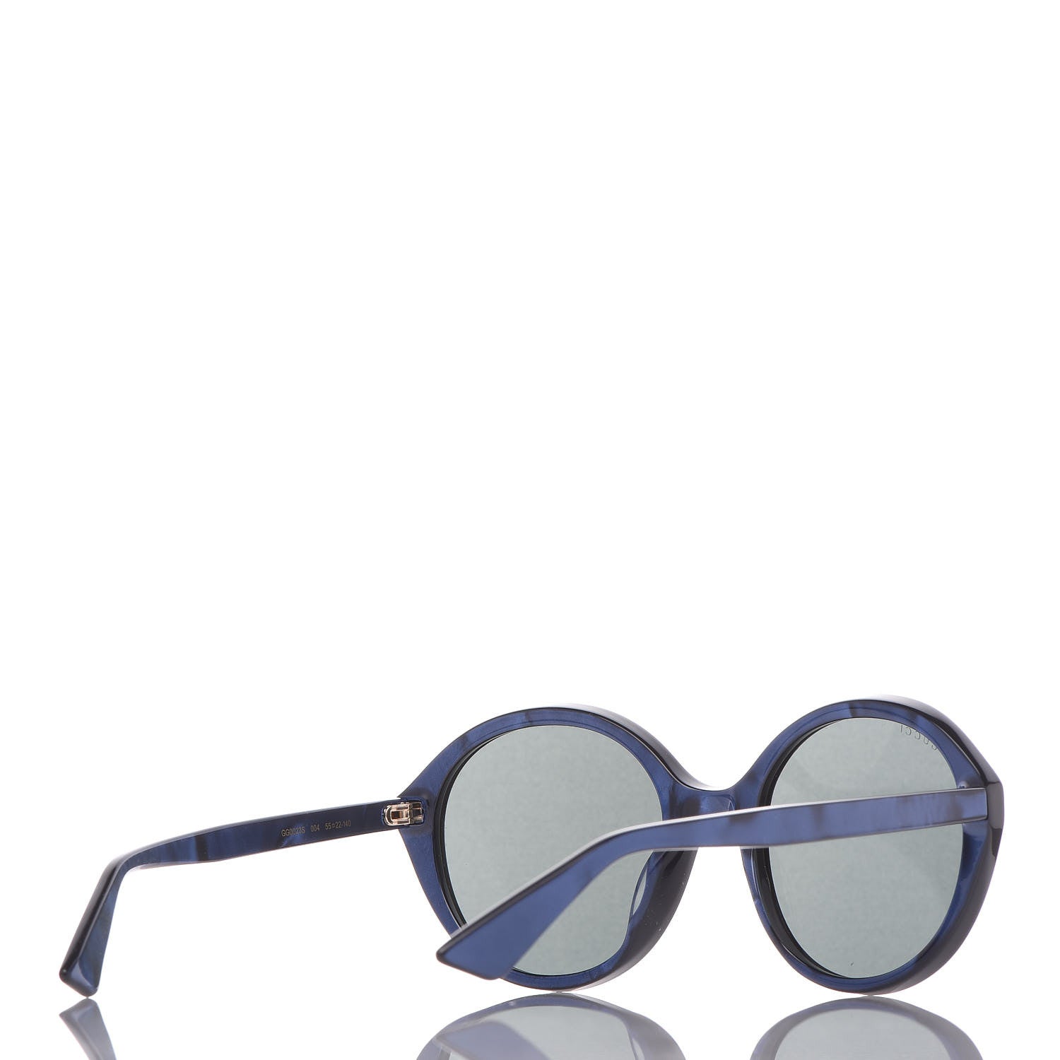 Gucci Acetate Round Sunglasses GG 0023S Blue Grey 4 of 9