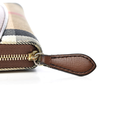 Burberry Calfskin House Check Elmore Zip Around Wallet Tan 12 of 12