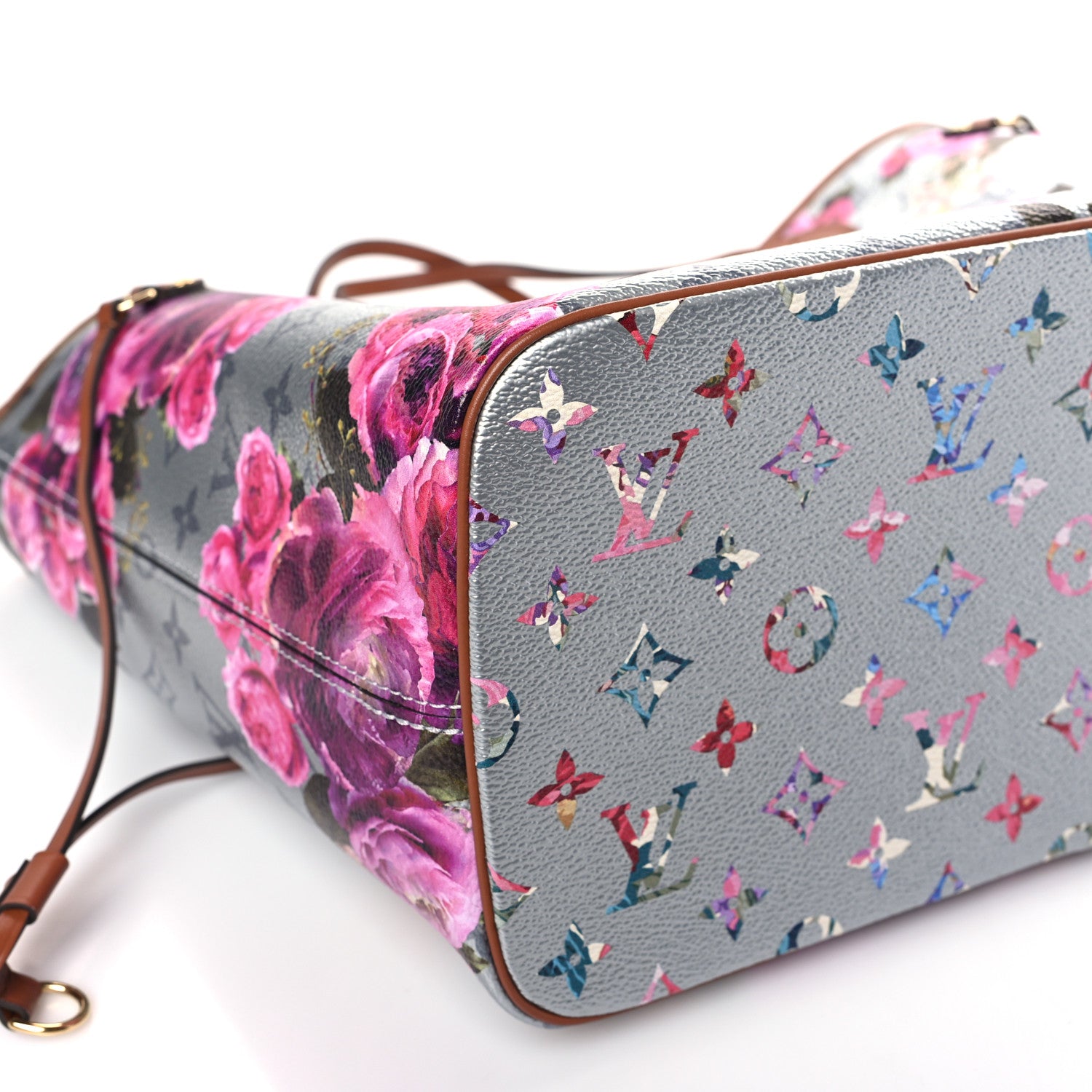 Louis Vuitton Metallic Monogram LV Garden Neverfull MM Silver 8 of 9
