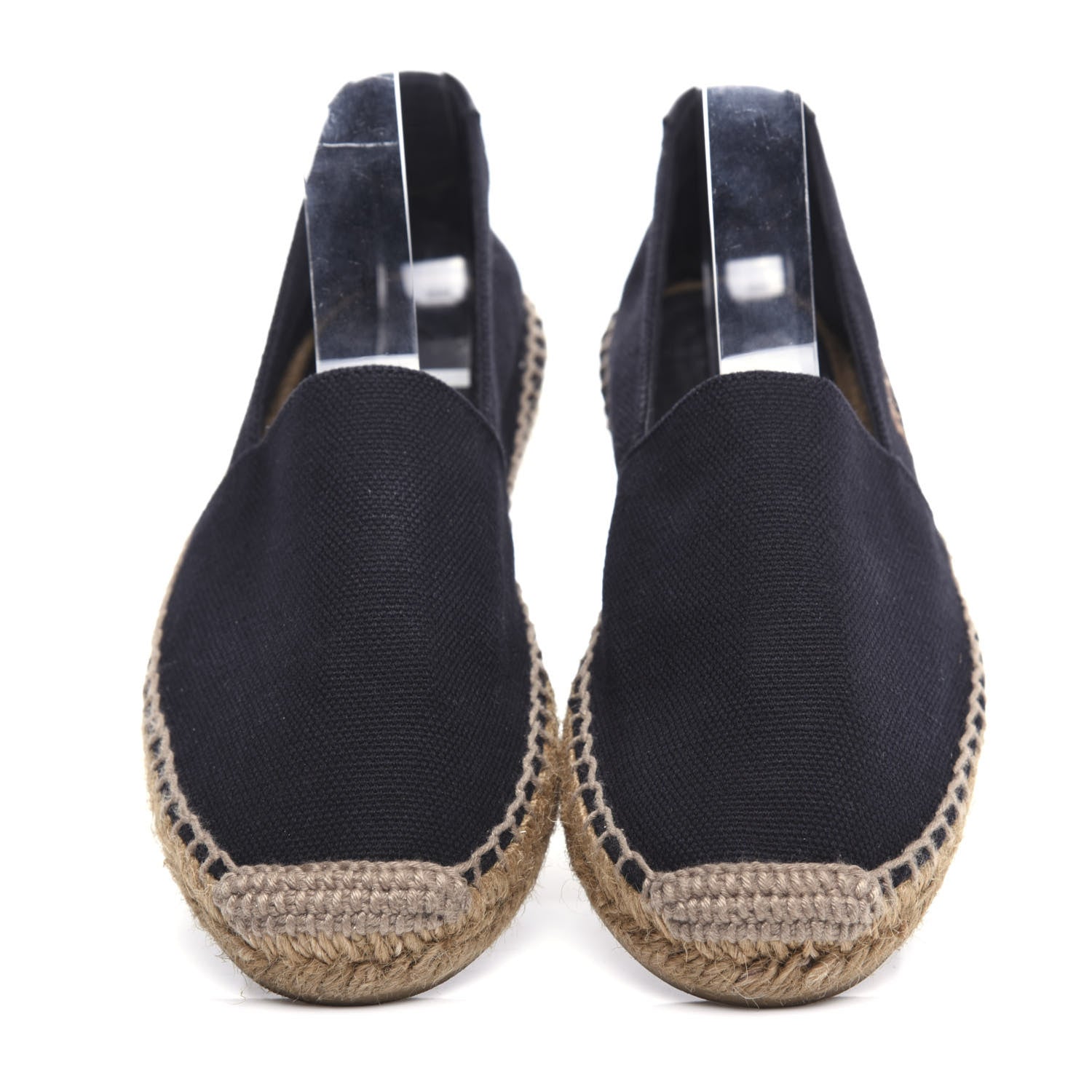 Saint Laurent Canvas Nappa Elba Light Logo Embroidered Espadrilles 37.5 Black 5 of 8