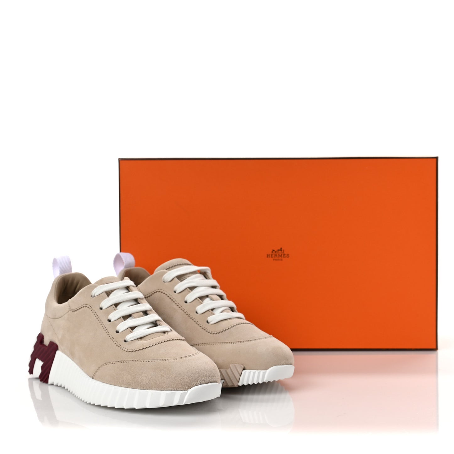 Goatskin Suede Goatskin Bouncing Sneakers 36 White Gomme