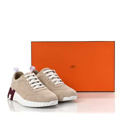 Hermes Goatskin Suede Goatskin Bouncing Sneakers 36 White Gomme 8 of 8