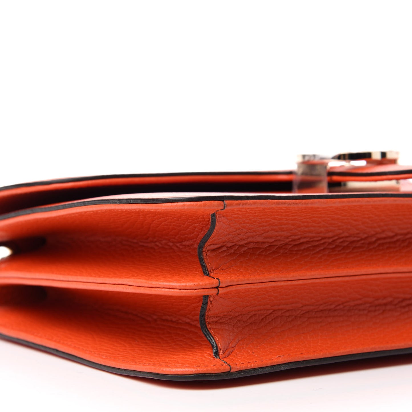 Dollar Calfskin Interlocking G Shoulder Bag Sun Orange