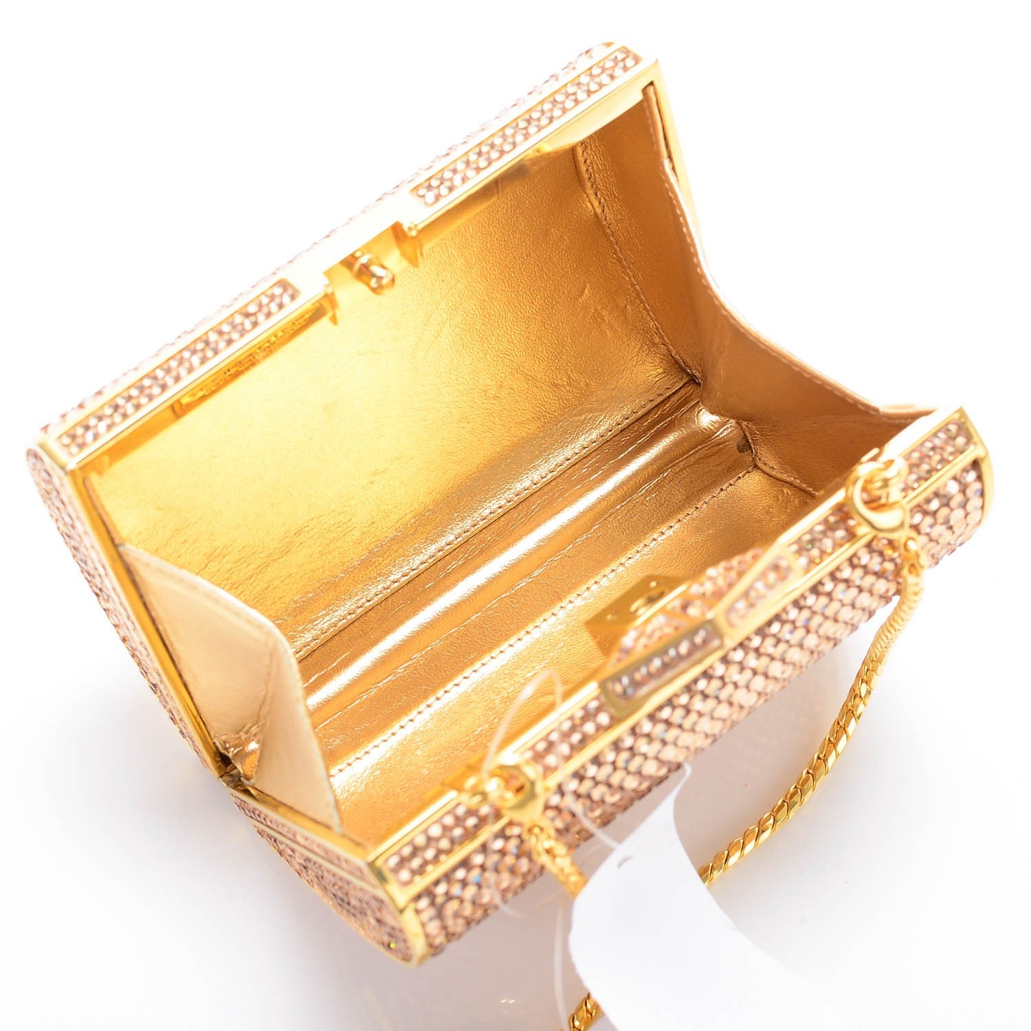 Judith Leiber Swarovski Crystal Minaudière Clutch Gold 7 of 7