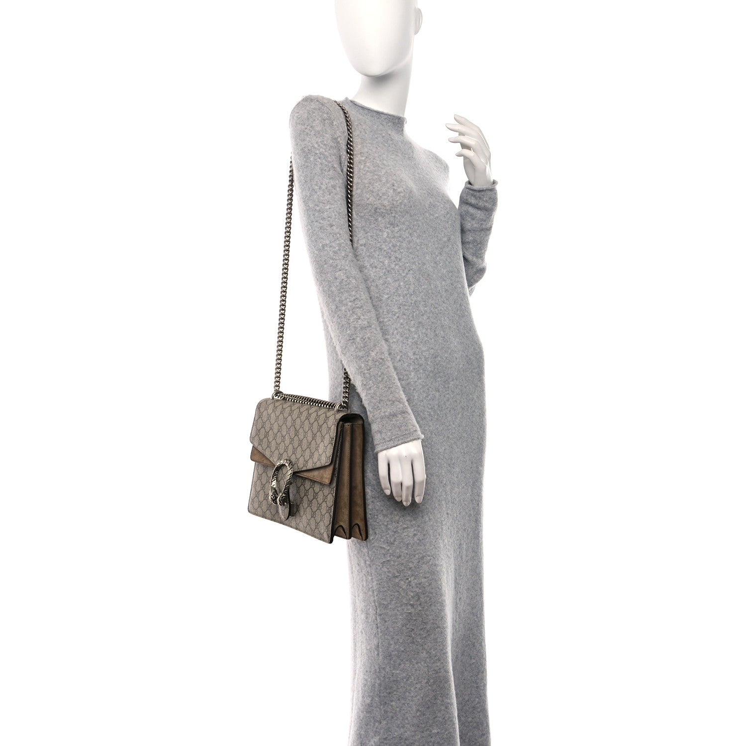 Gucci GG Supreme Monogram Medium Dionysus Shoulder Bag Taupe 2 of 11