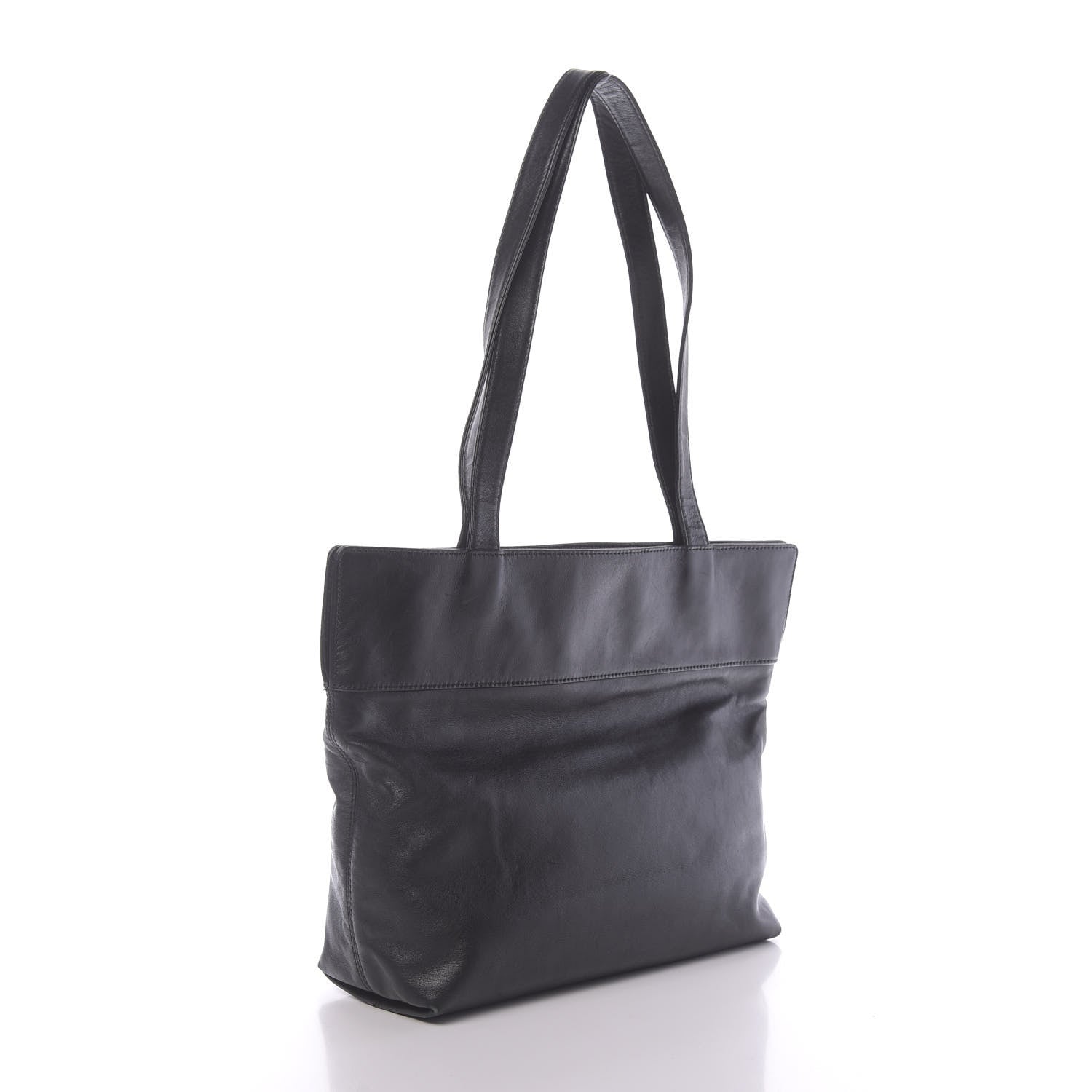 Chanel Lambskin CC Stitched Tote Black 3 of 16