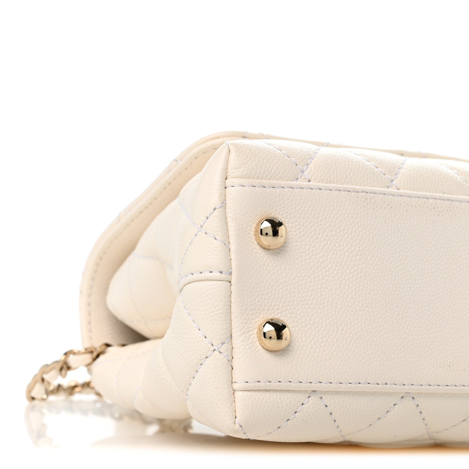 Chanel Caviar Quilted Extra Mini Coco Handle Flap White 9 of 12