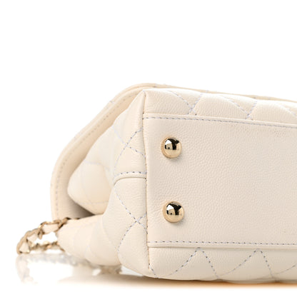Chanel Caviar Quilted Extra Mini Coco Handle Flap White 9 of 12