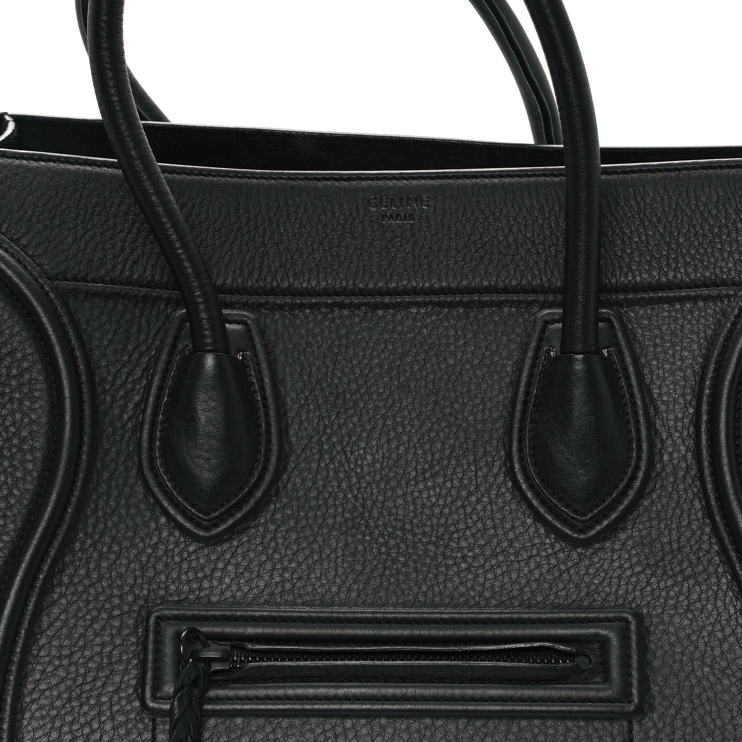 Celine Supple Calfskin Medium Phantom Luggage Black 7 of 10