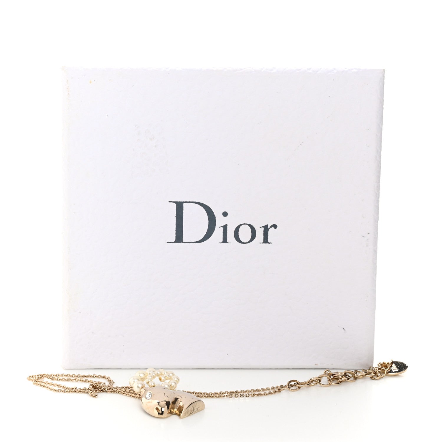 Christian Dior Crystal Pearl Tell Me Dior Zodiac Aries Necklace Gold 6 of 6