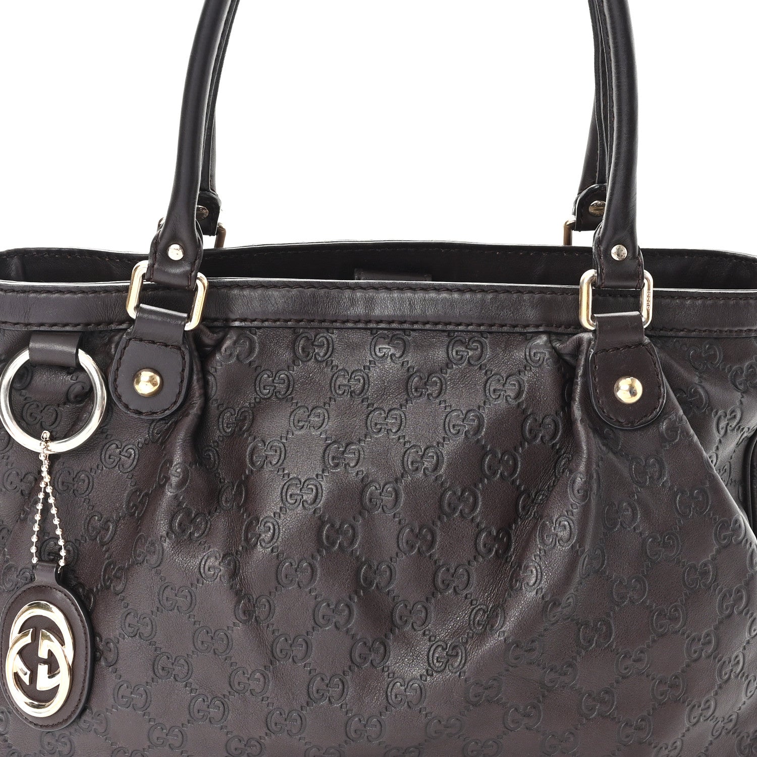 Gucci Guccissima Medium Sukey Top Handle Tote Chocolate 8 of 10