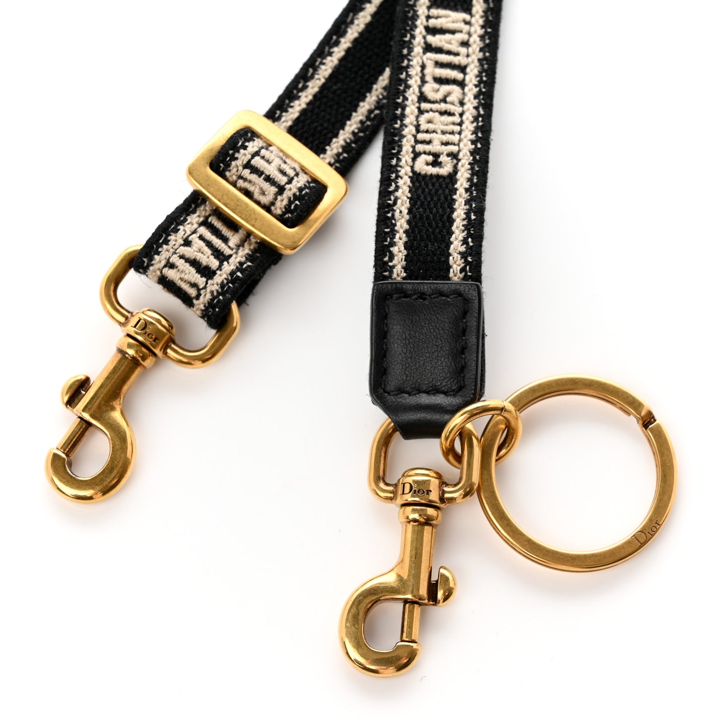 Canvas Embroidered Adjustable Shoulder Strap Black