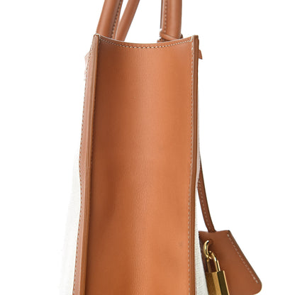 Celine Canvas Calfskin Vertical Cabas Natural Tan 17 of 19