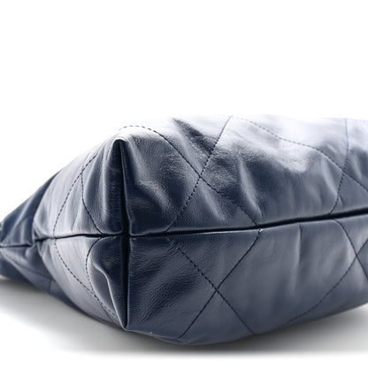 Chanel Shiny Calfskin Quilted Small Chanel 22 Navy 10 of 12