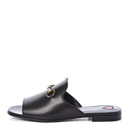 Gucci Malaga Kid Horsebit Slide Sandals 35 Black 1 of 9